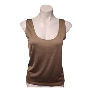 Linda Allard  Ellen‎ Tracy Limestone Silk Blend Tank Top Women's Medium New